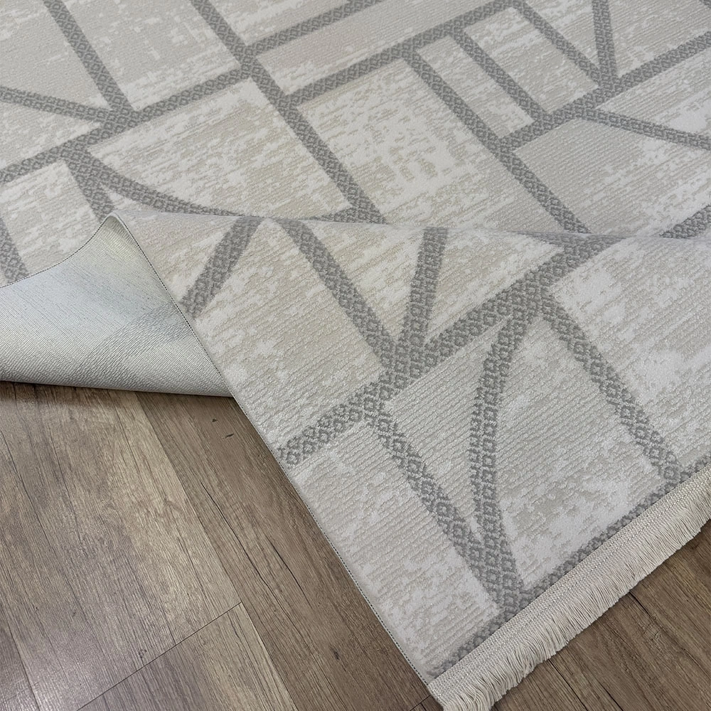 Hoom Rugs Grandy 5212 Krem Kaymaz Pamuk Taban Modern Halı