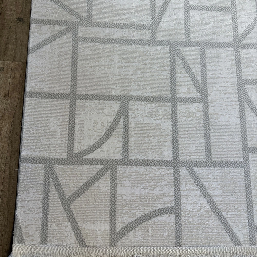 Hoom Rugs Grandy 5212 Krem Kaymaz Pamuk Taban Modern Halı