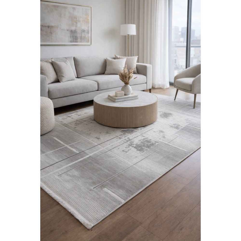 Hoom Rugs Gusto 1347A Krem Gri Modern Halı