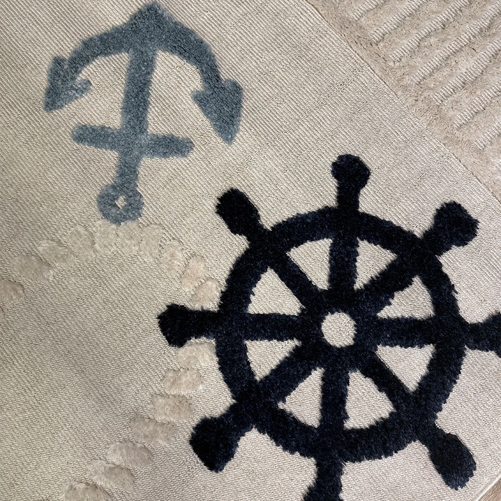 Hoom Rugs Kids Açık Renk Gemici Desenli Çocuk Halısı