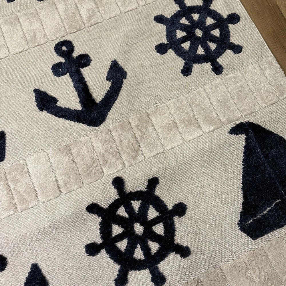 Hoom Rugs Kids Koyu Renk Gemici Desenli Çocuk Halısı