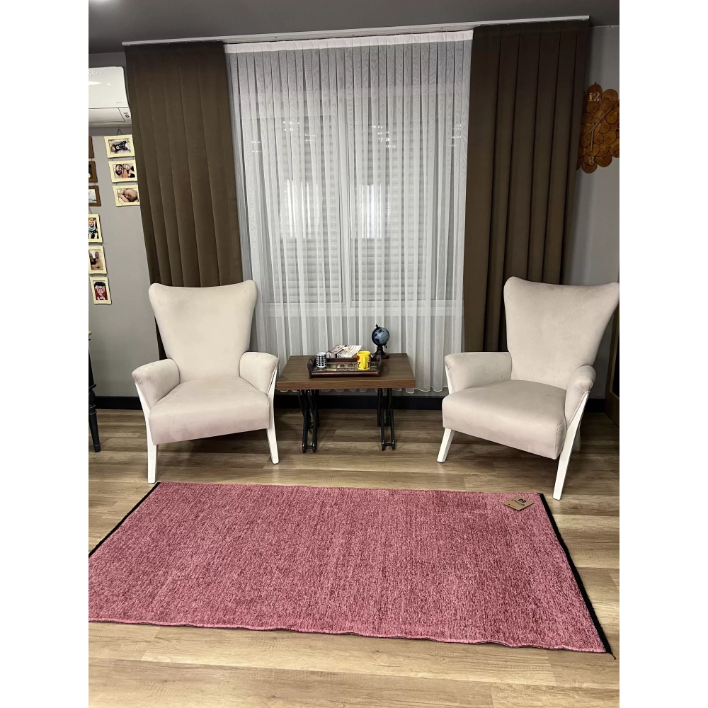 Hoom Rugs Liv 532 Pembe Dekoratif Yıkanabilir Kilim