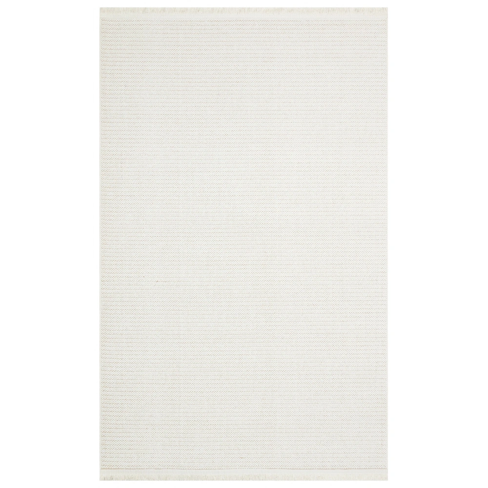 Hoom Rugs Loop Beyaz Spor Saçaklı İskandinav Halı