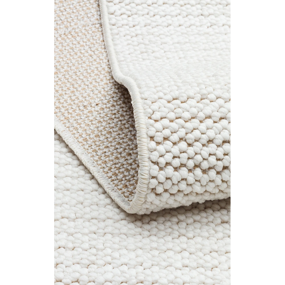 Hoom Rugs Loop Beyaz Spor Saçaklı İskandinav Halı