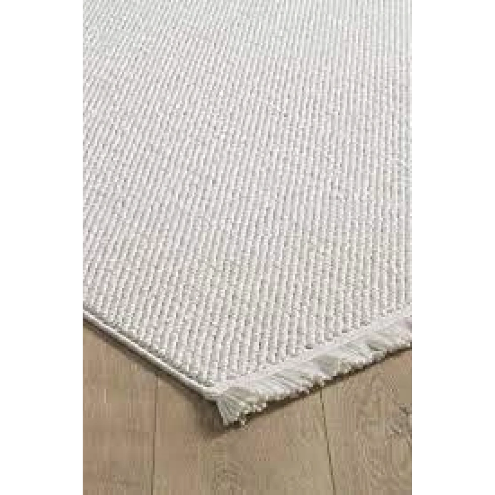 Hoom Rugs Loop Beyaz Spor Saçaklı İskandinav Halı