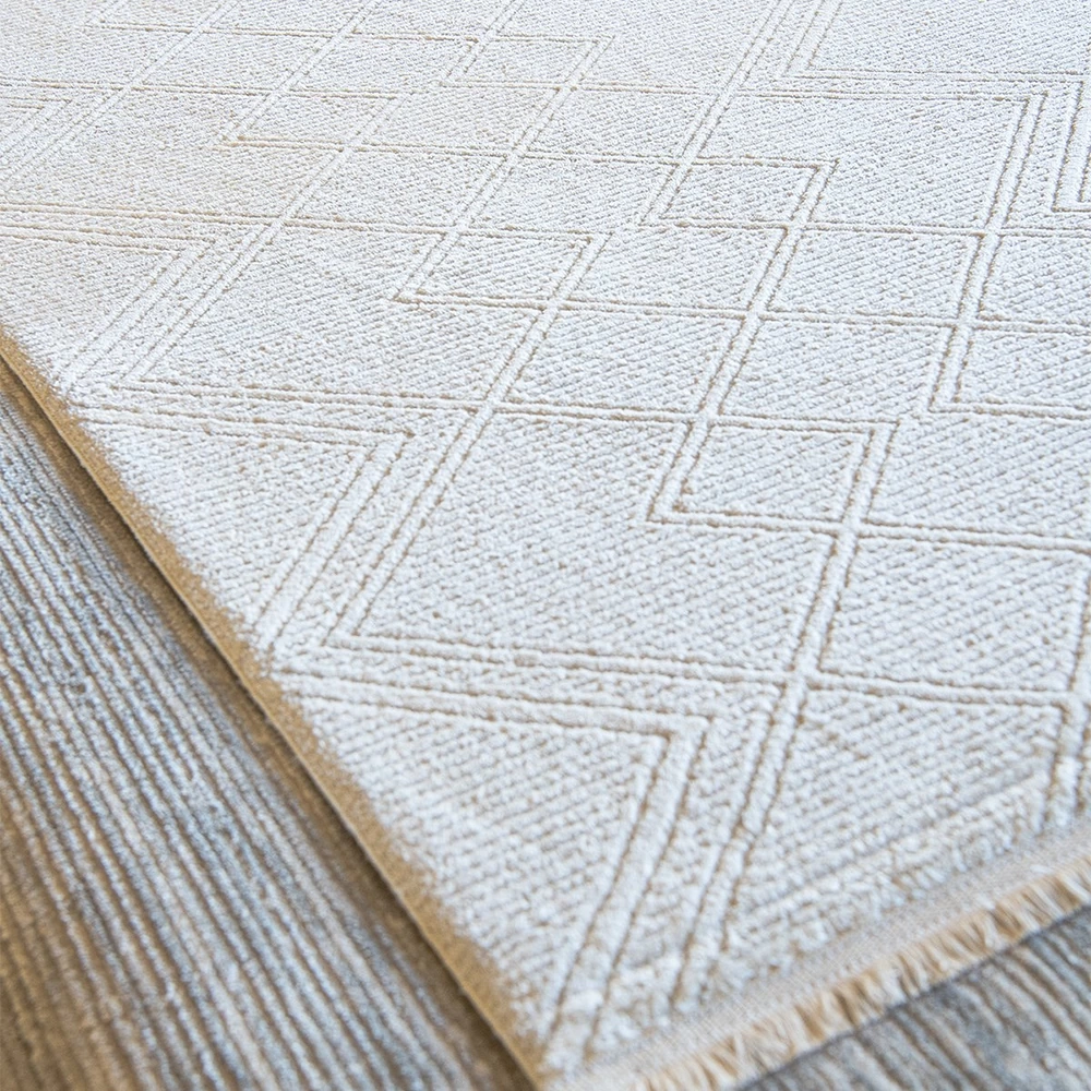 Hoom Rugs Norm 6220 Beyaz Modern Salon Halısı