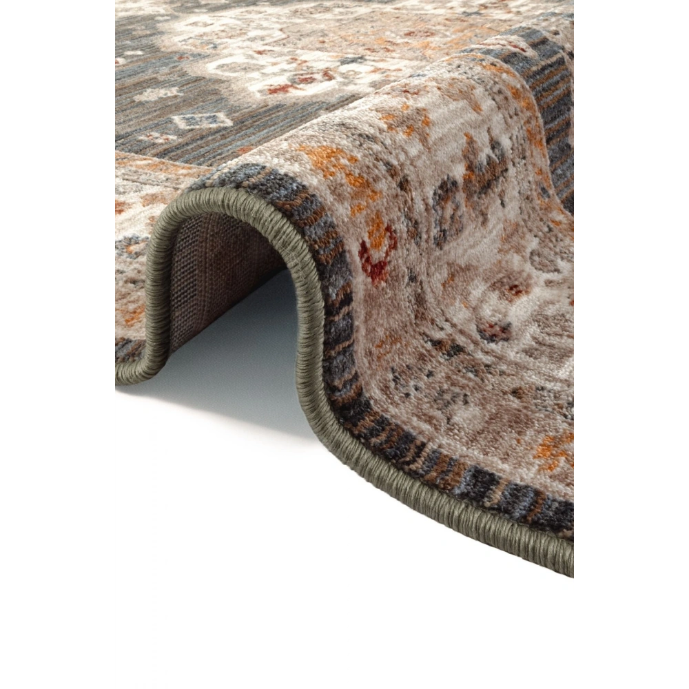 Hoom Rugs Otantik 2607 Yeşil Vintage Desenli Salon Halısı