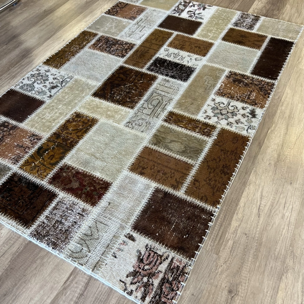 Hoom Rugs Patchwork Kahve Kutulu El Dokuma Kilim