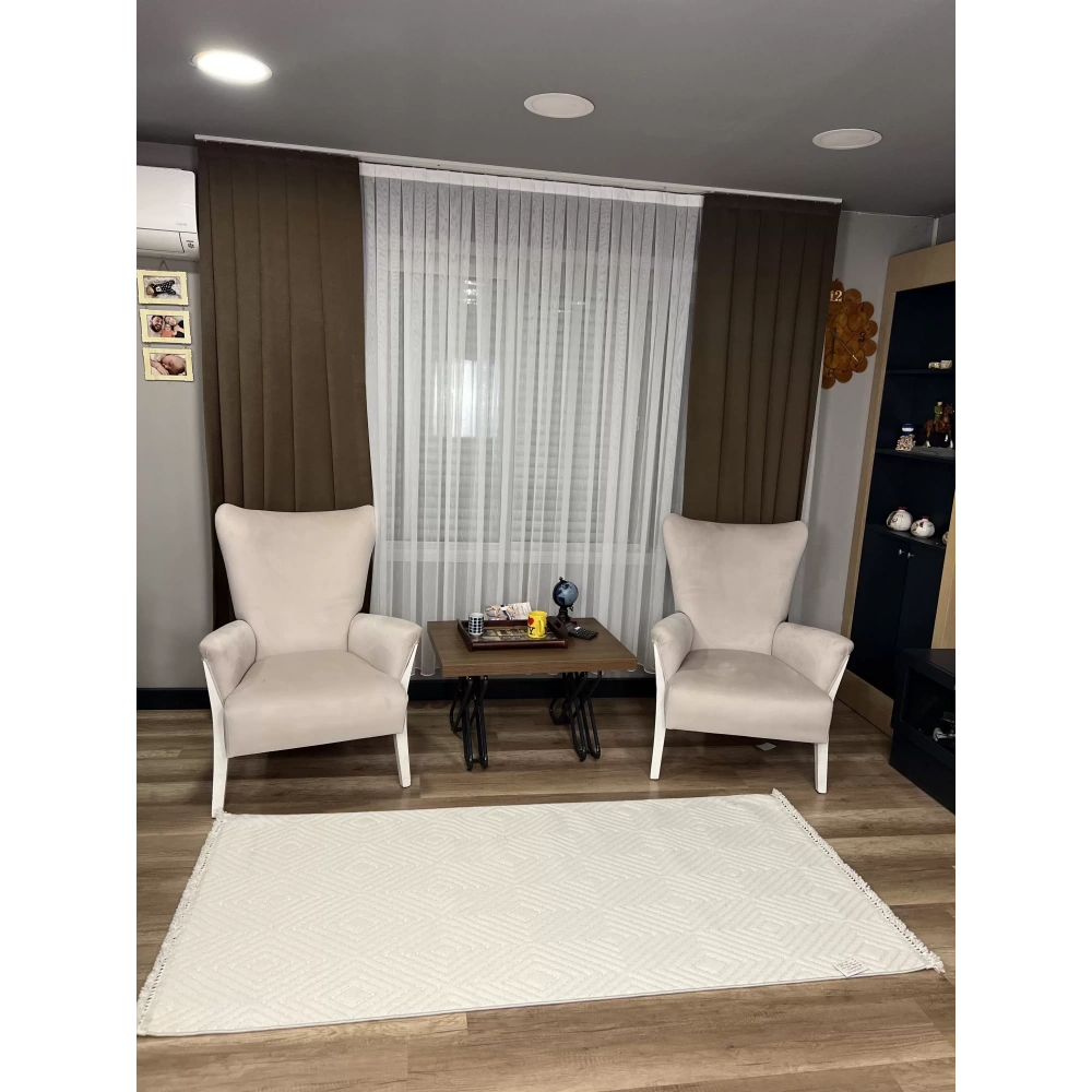 Hoom Rugs Prag 9205 Krem Modern Makina Halısı