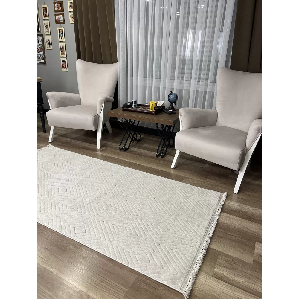 Hoom Rugs Prag 9208 Bej Modern Makina Halısı