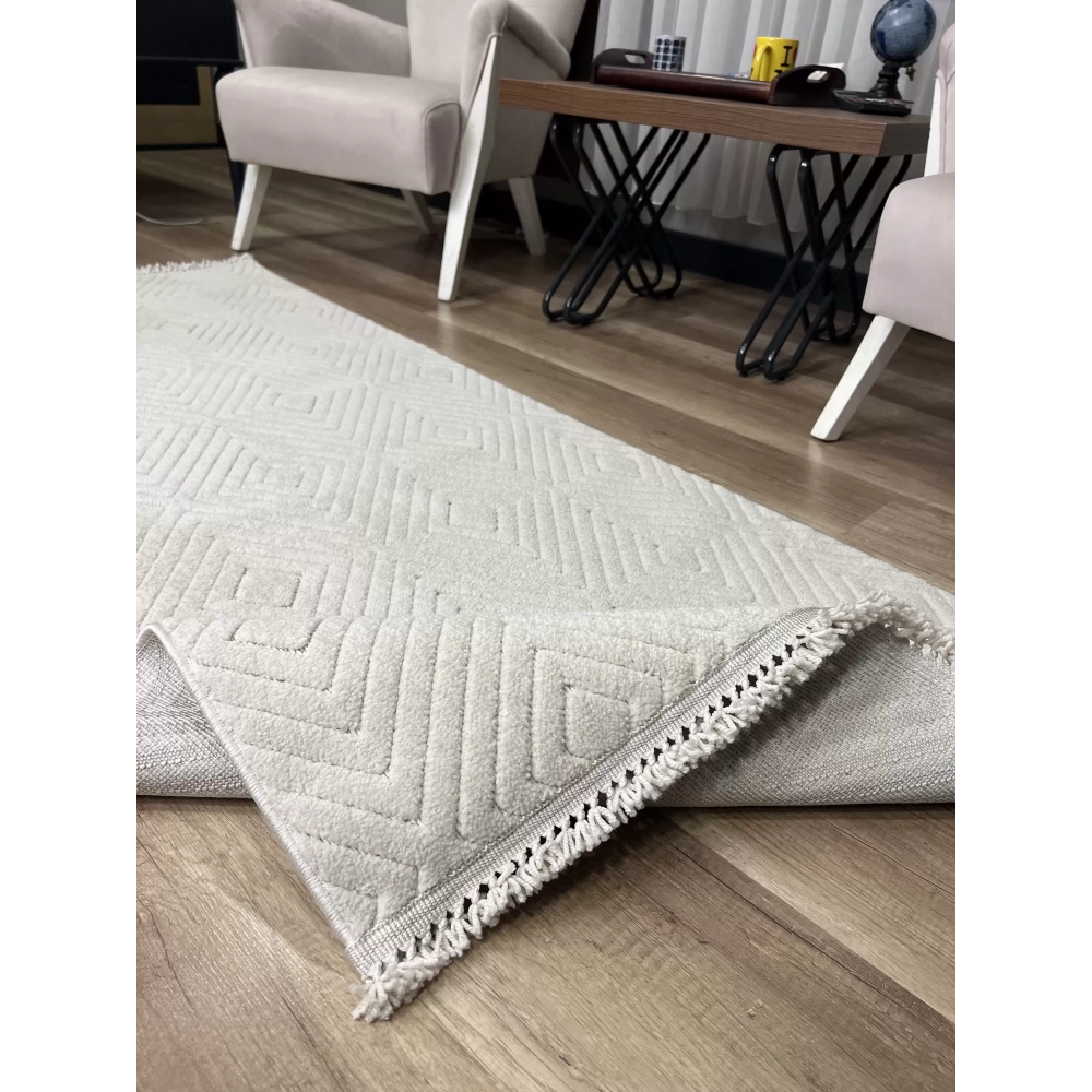 Hoom Rugs Prag 9208 Bej Modern Makina Halısı