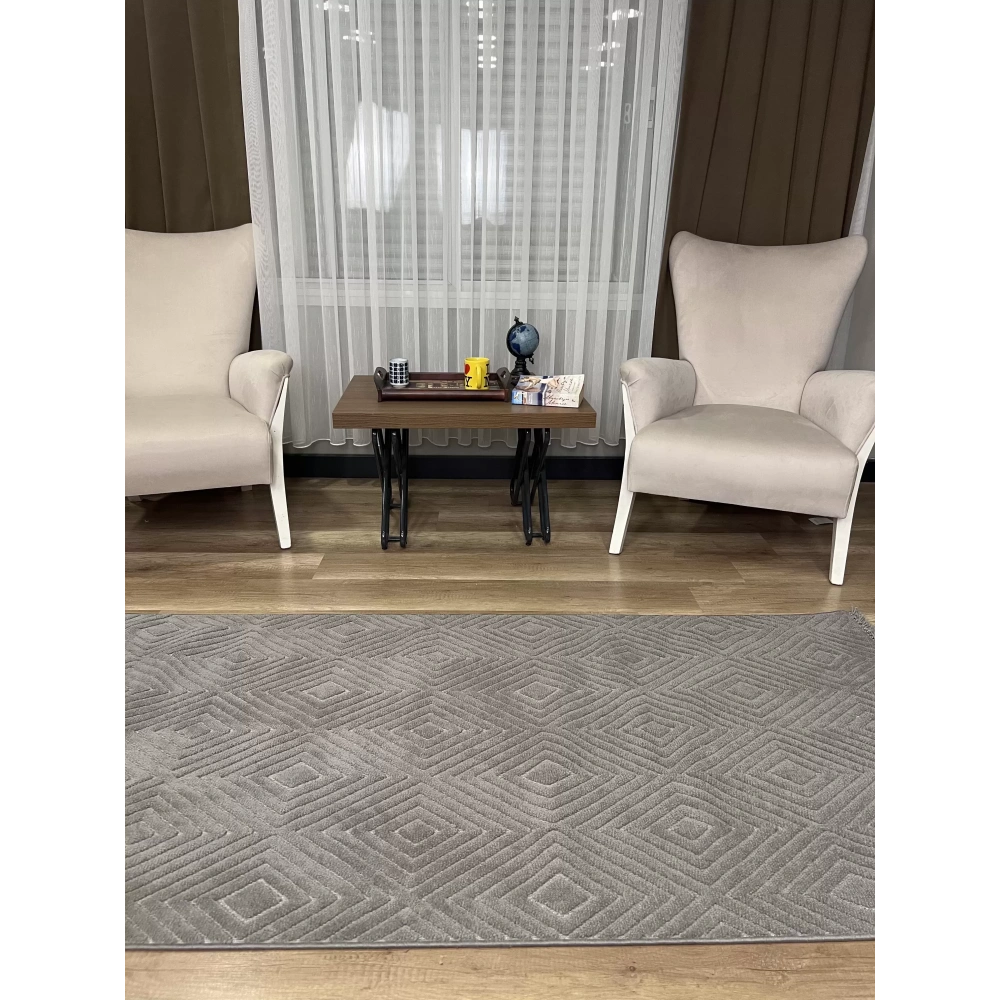 Hoom Rugs Prag 9210 Koyu Gri Modern Makina Halısı