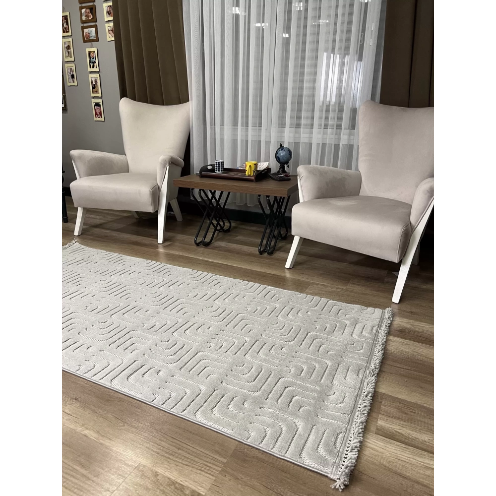 Hoom Rugs Prag 9211 Açık Gri Modern Makina Halısı