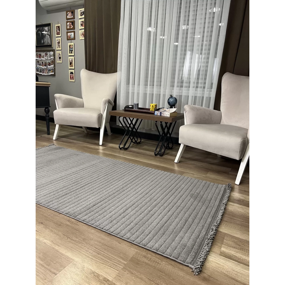 Hoom Rugs Prag 9214 Koyu Gri Modern Makina Halısı