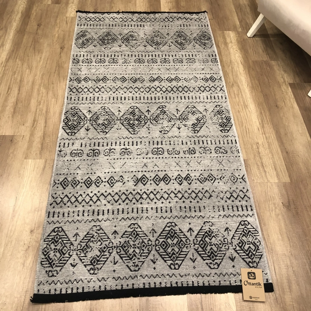 Hoom Rugs Prestij Eko 338 Açık Gri Dekoratif Yıkanabilir Kilim