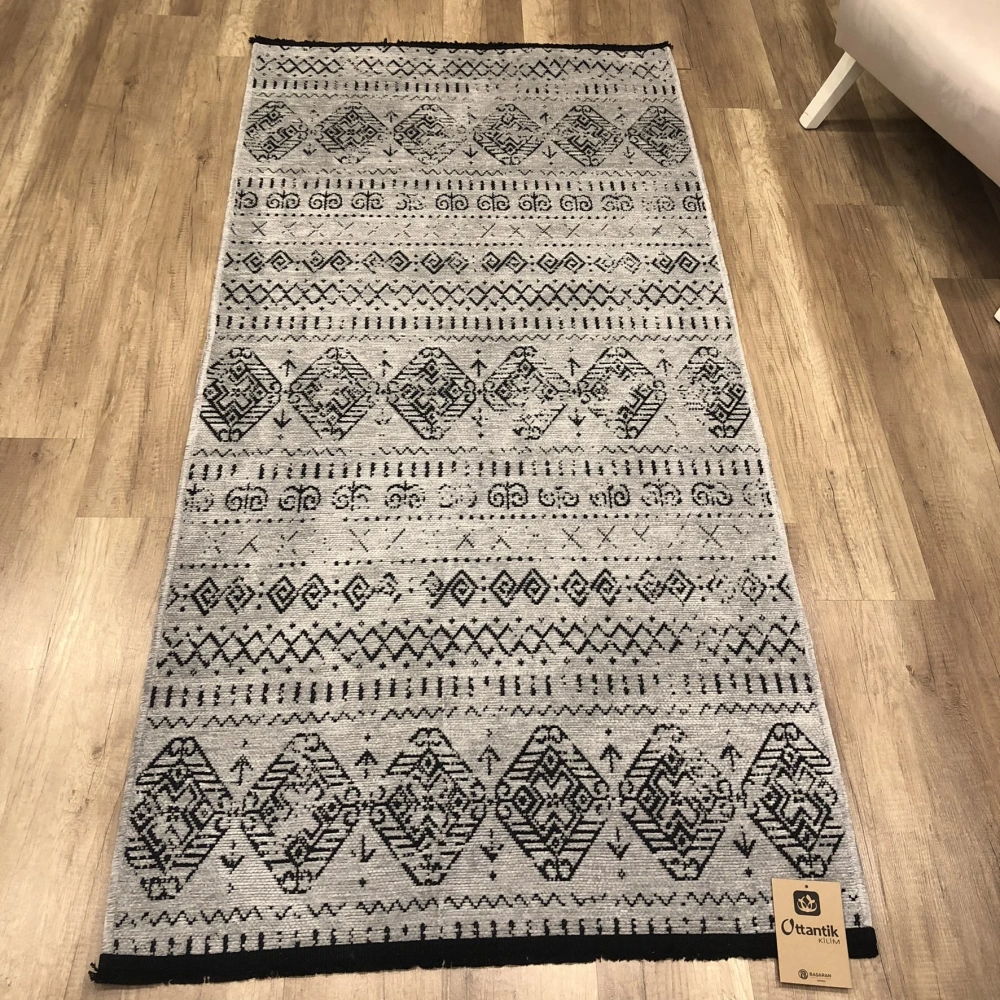 Hoom Rugs Prestij Eko 338 Açık Gri Dekoratif Yıkanabilir Kilim