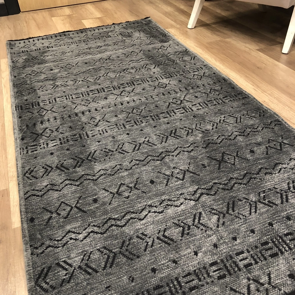 Hoom Rugs Prestij Eko 343 Antrasit Dekoratif Yıkanabilir Kilim