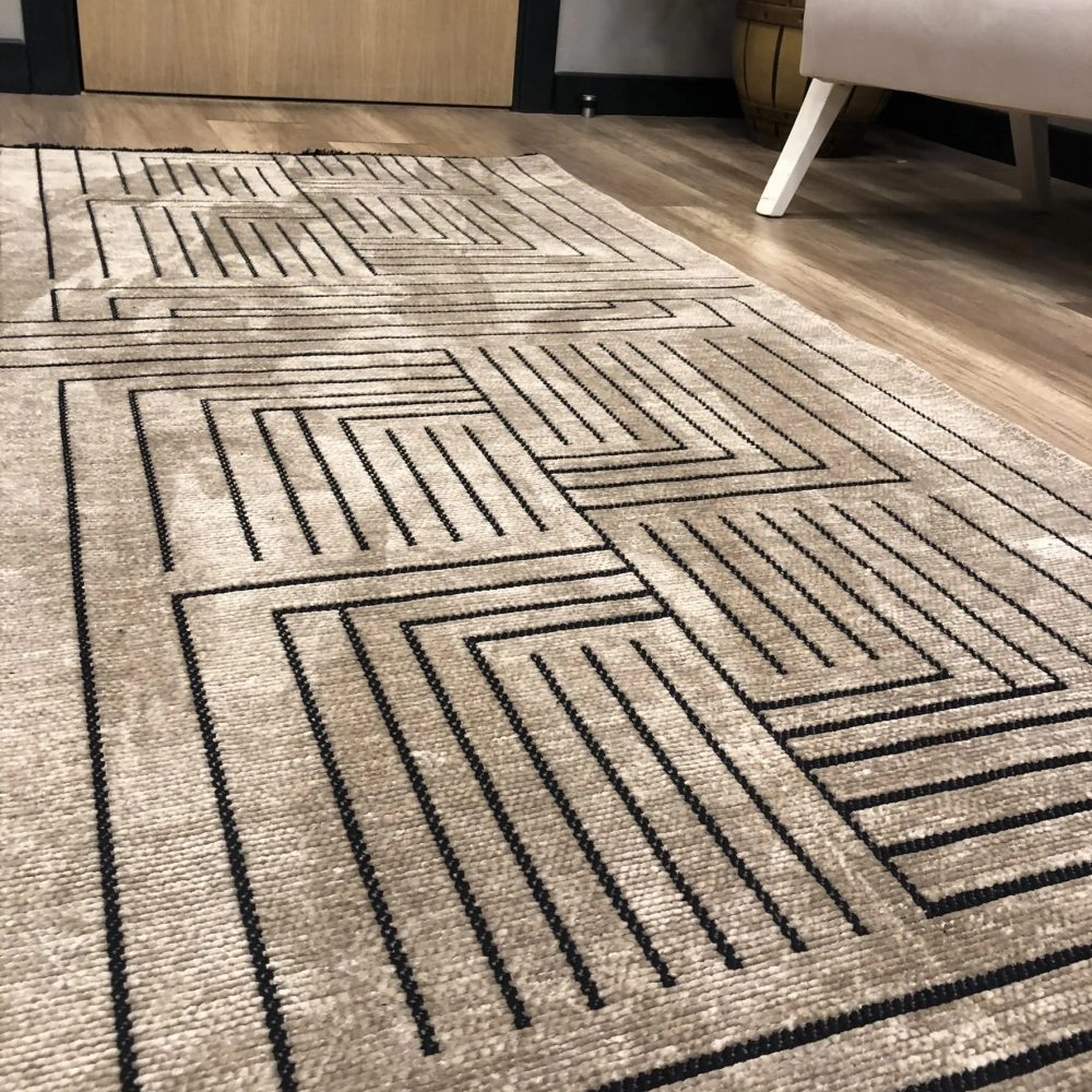 Hoom Rugs Prestij Eko 355 Bej Dekoratif Yıkanabilir Kilim