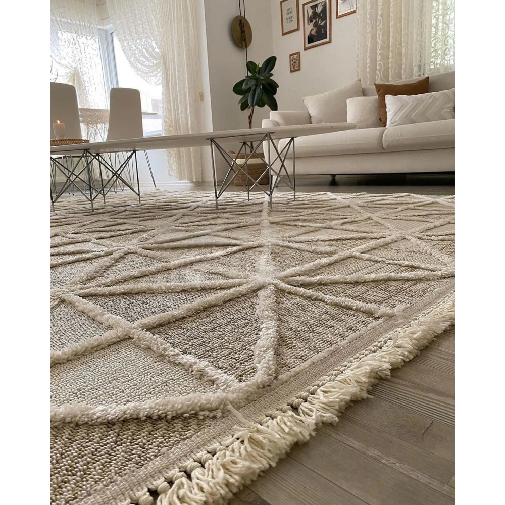 Hoom Rugs Step 2201 Krem İskandinav Halı