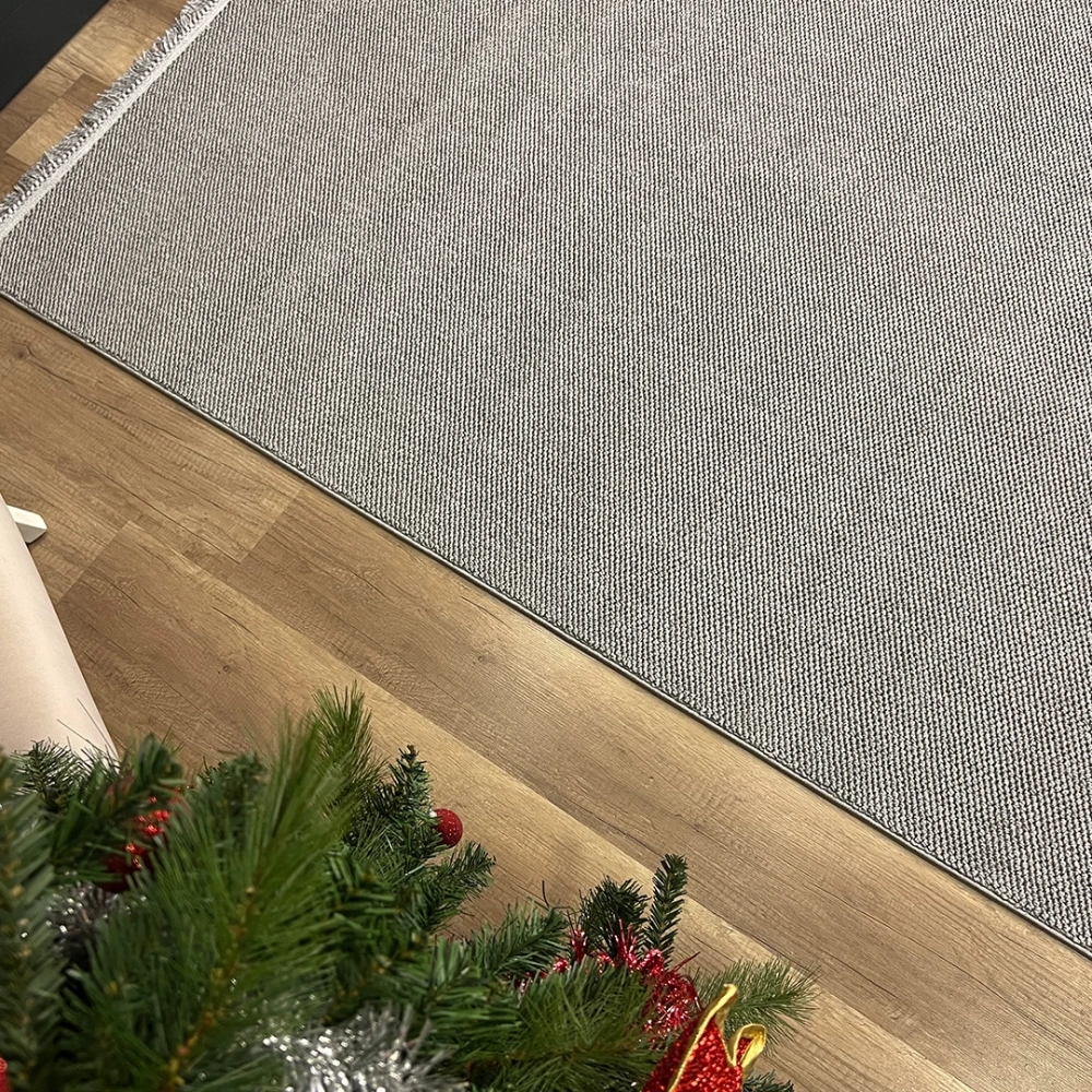 Hoom Rugs Vega S5486A Açık Gri Hav Toz Vermez Hasır Dokuma Modern Makina Halısı