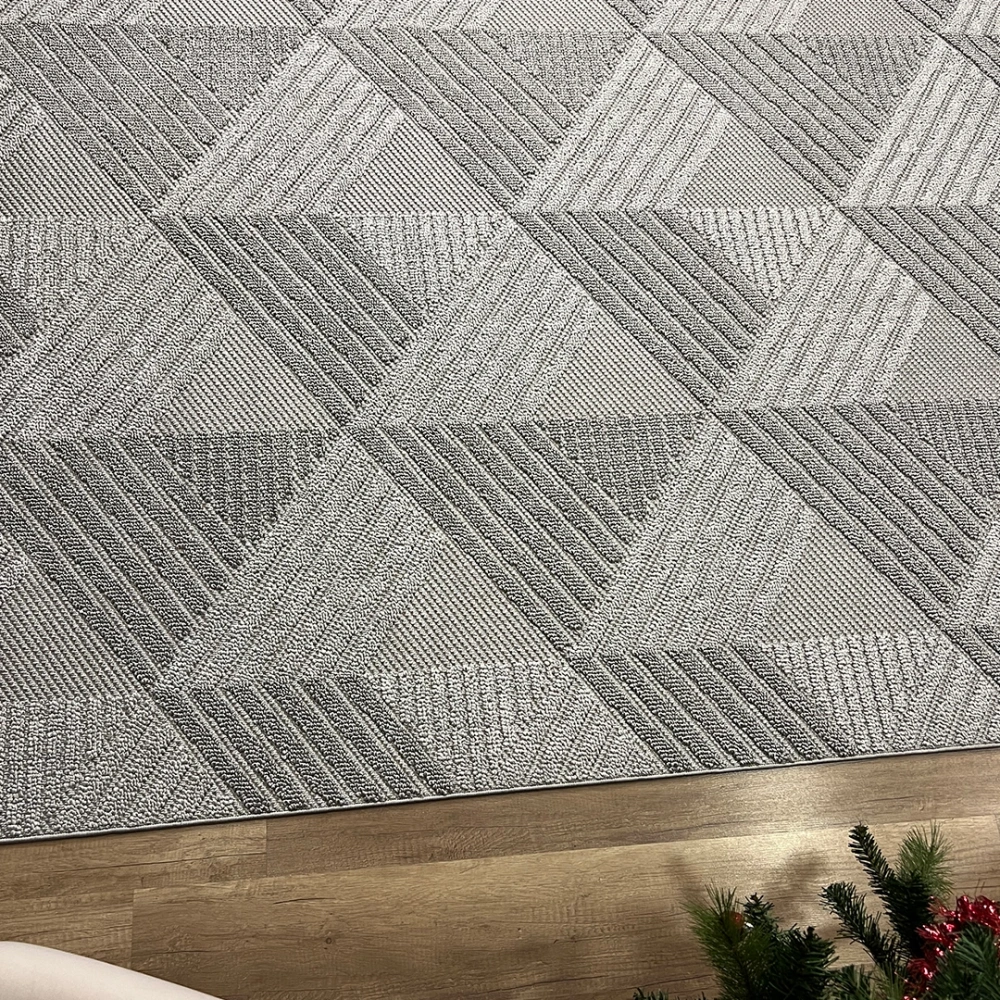 Hoom Rugs Vega S5505A Açık Gri Hav Toz Vermez Hasır Dokuma Modern Makina Halısı