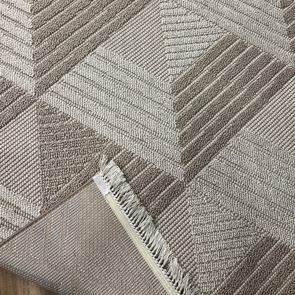 Hoom Rugs Vega S5505A Vizon Bej Hav Toz Vermez Hasır Dokuma Modern Makina Halısı