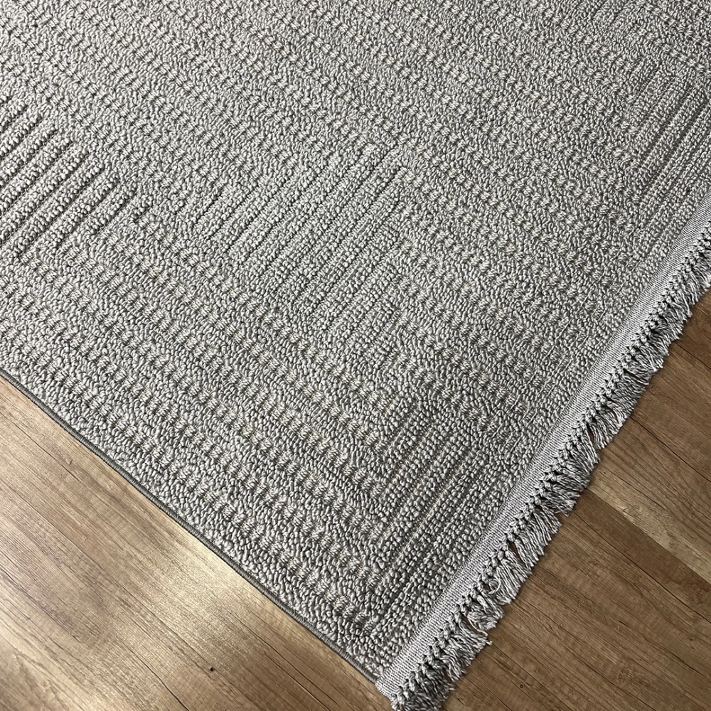 Hoom Rugs Vega S5511A Açık Gri Hav Toz Vermez Hasır Dokuma Modern Makina Halısı