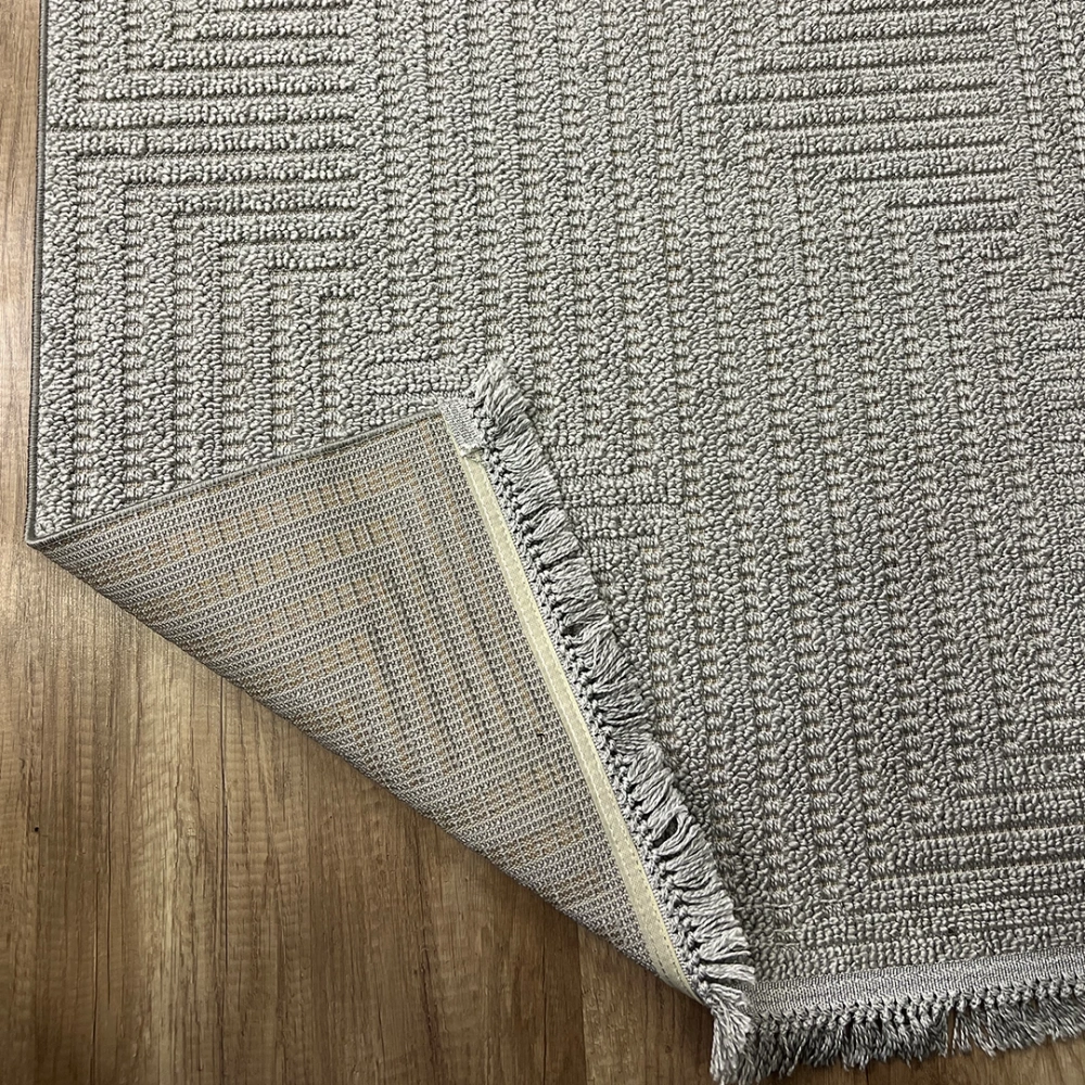 Hoom Rugs Vega S5511A Açık Gri Hav Toz Vermez Hasır Dokuma Modern Makina Halısı