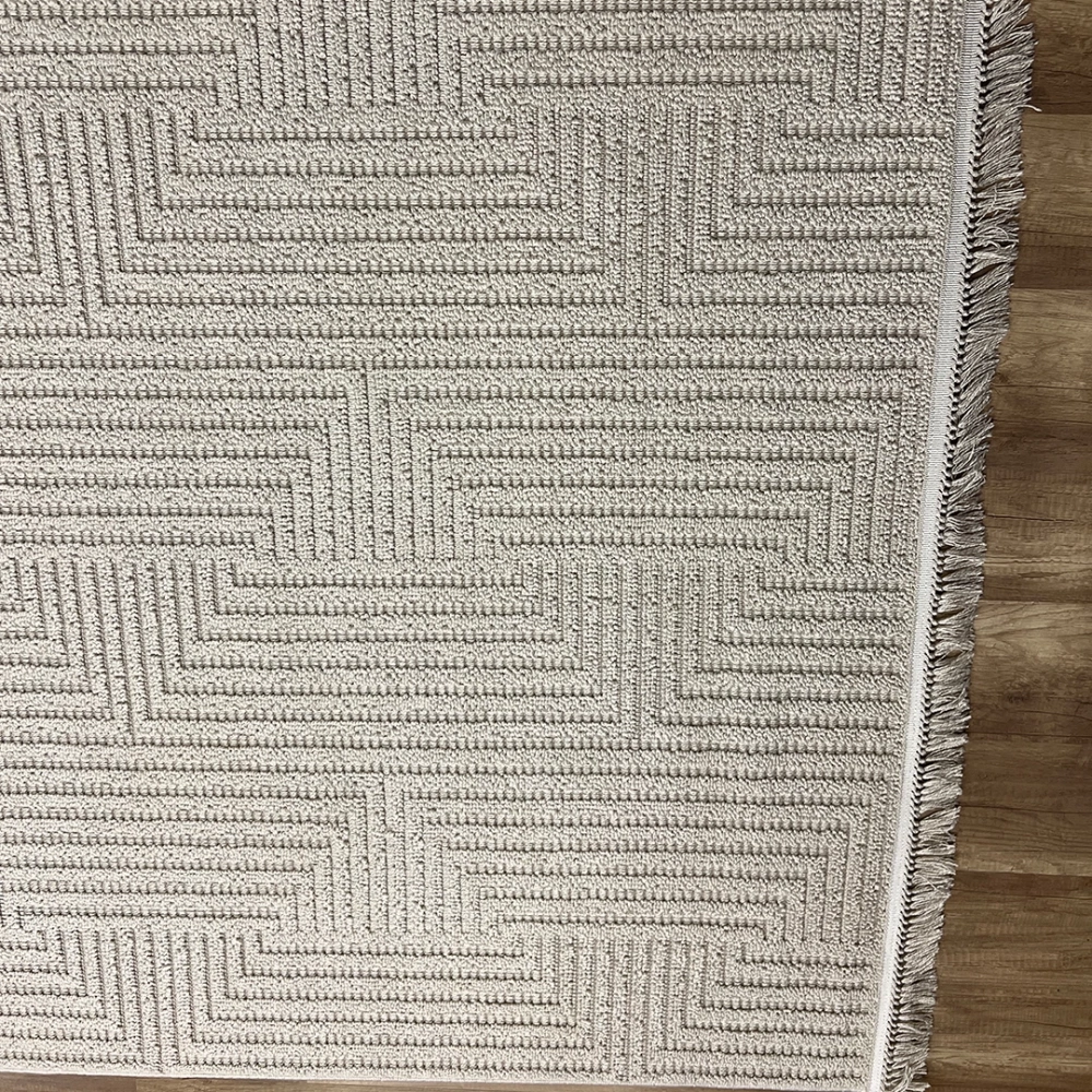 Hoom Rugs Vega S5511A Krem Bej Hav Toz Vermez Hasır Dokuma Modern Makina Halısı