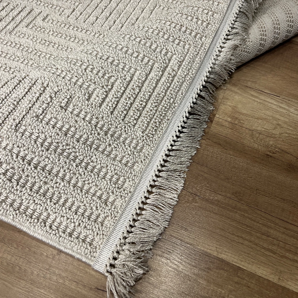 Hoom Rugs Vega S5511A Krem Bej Hav Toz Vermez Hasır Dokuma Modern Makina Halısı