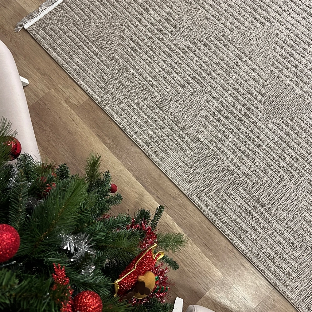 Hoom Rugs Vega S5511A Vizon Bej Hav Toz Vermez Hasır Dokuma Modern Makina Halısı