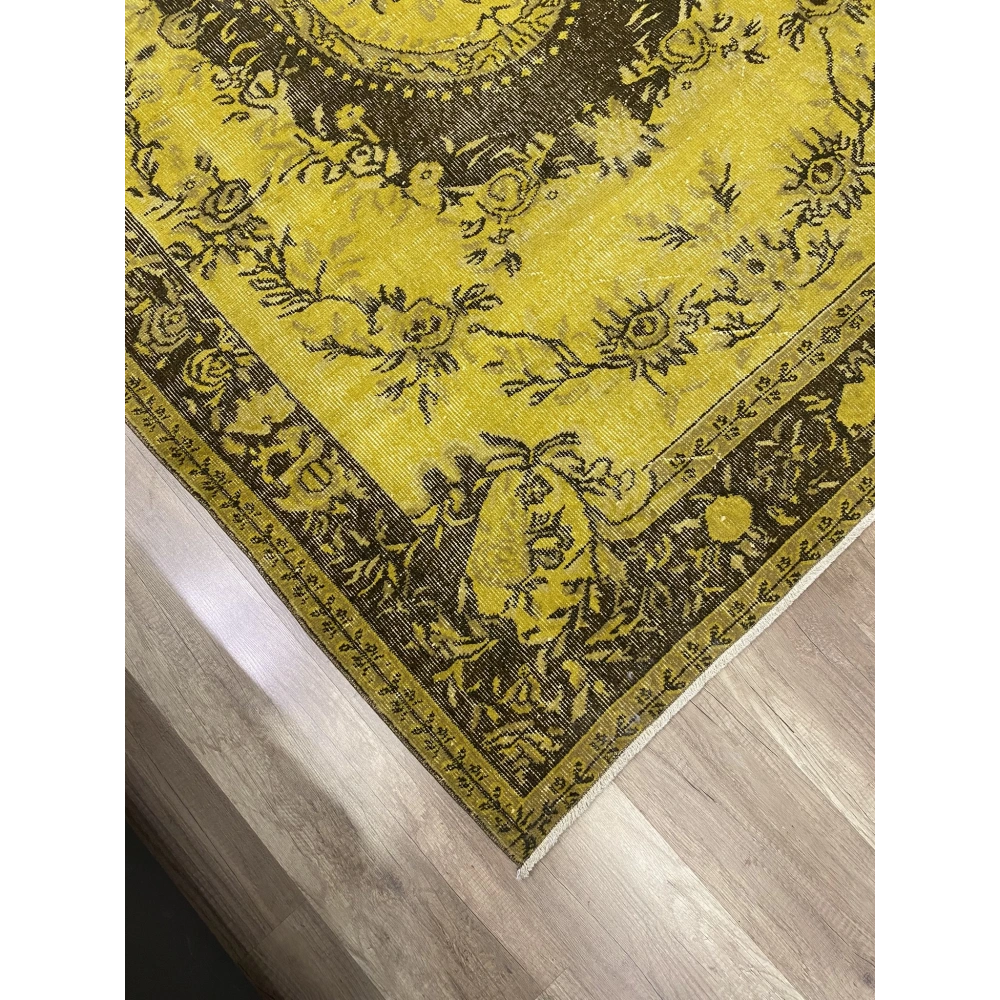 Hoom Rugs Vintage Hardal Kahve Çiçekli 165x265 4,37 M2 Vintage Halı