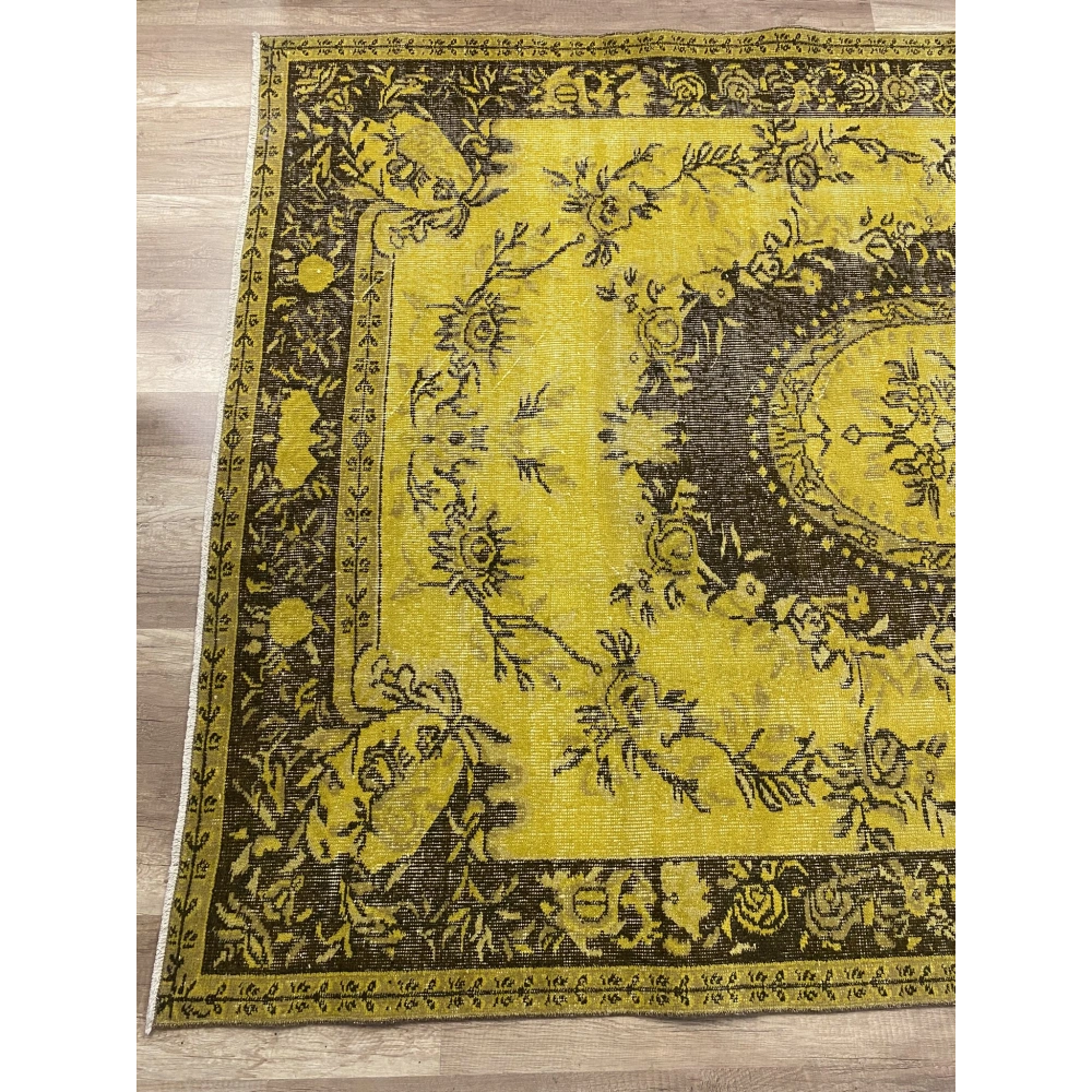 Hoom Rugs Vintage Hardal Kahve Çiçekli 165x265 4,37 M2 Vintage Halı