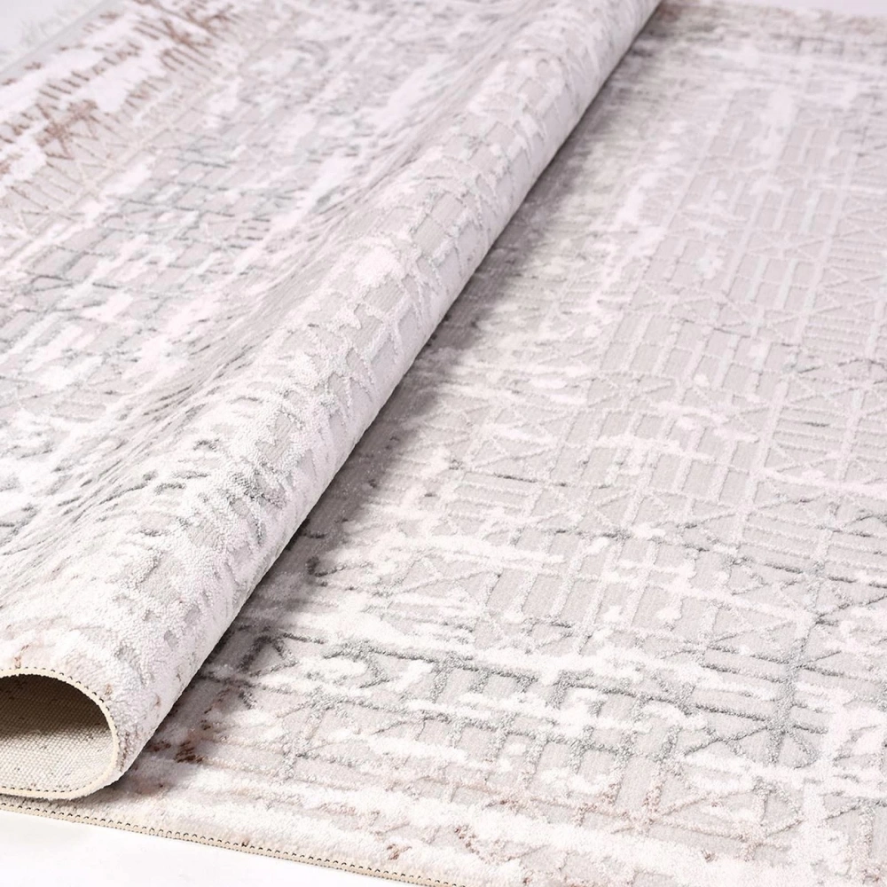 İpek Mekik Halı Filiya 11256 Krem Modern Salon Halısı