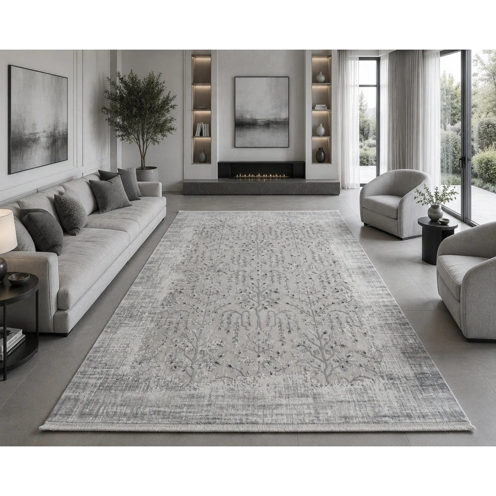 Luxess Halı Lima 1181 Gri Modern Akrilik Salon Halısı