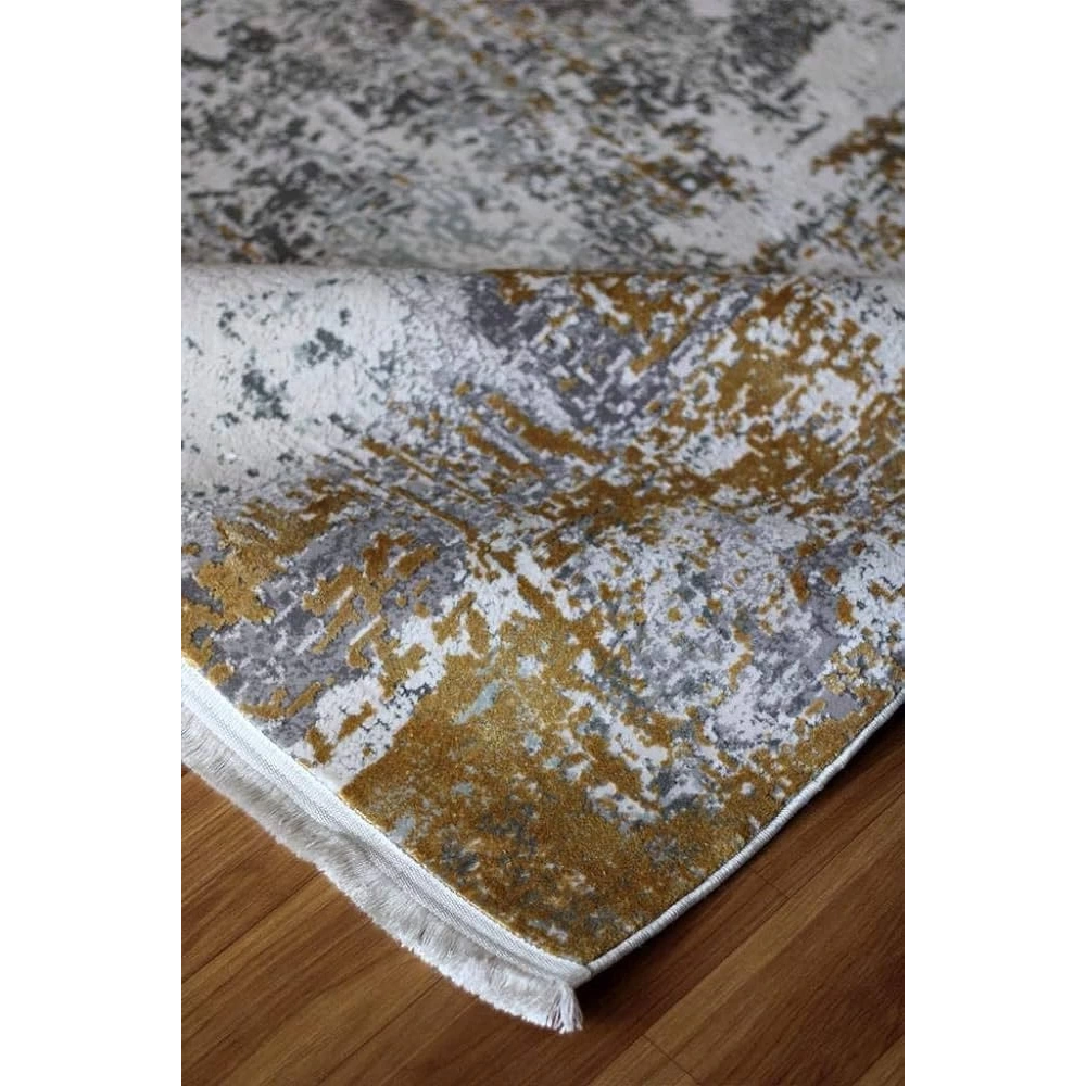 Sanat Halı Doku 1091 Gri Hardal Modern Halı