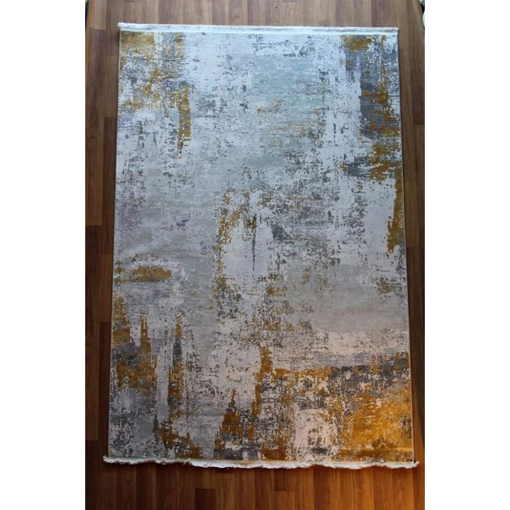 Sanat Halı Doku 1091 Gri Hardal Modern Halı