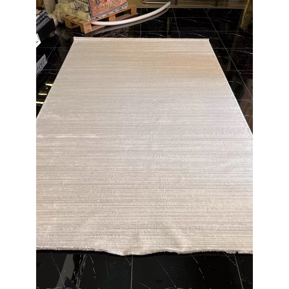 Sanat Halı Doku 3739 Beyaz Düz Modern Salon Halısı