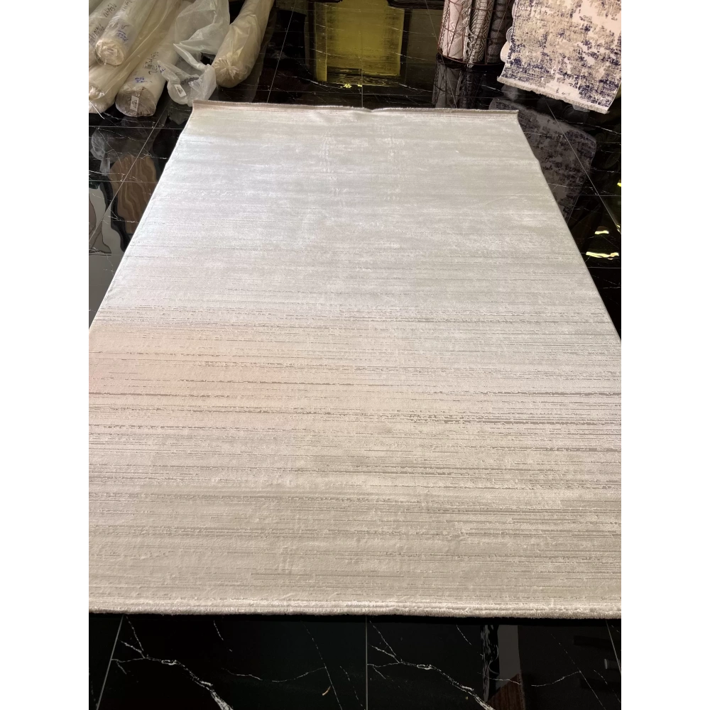 Sanat Halı Doku 3739 Beyaz Düz Modern Salon Halısı