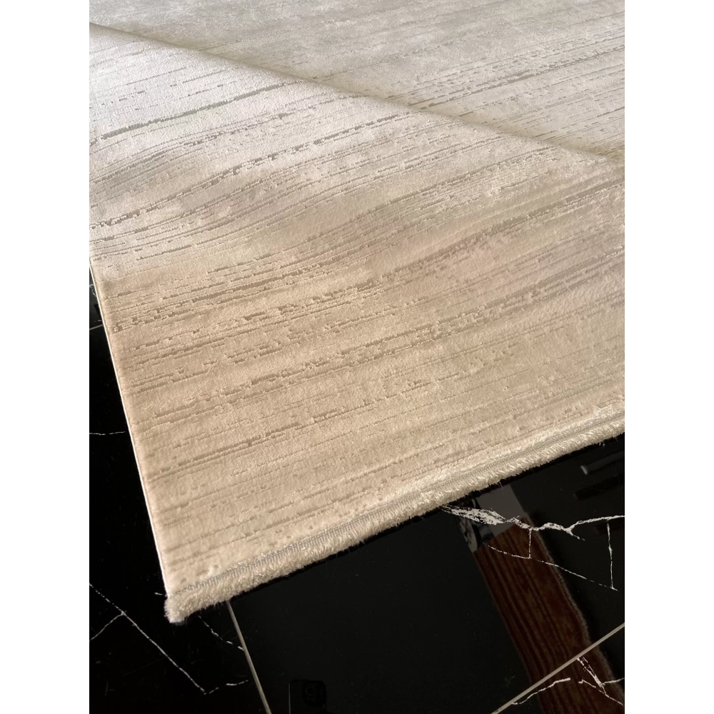 Sanat Halı Doku 3739 Beyaz Düz Modern Salon Halısı