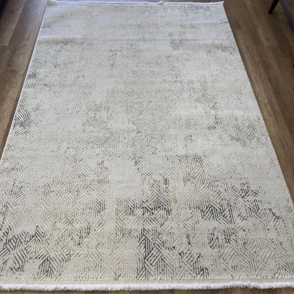 Sanat Halı Hera 3595 Beyaz Gri Modern Salon Halısı