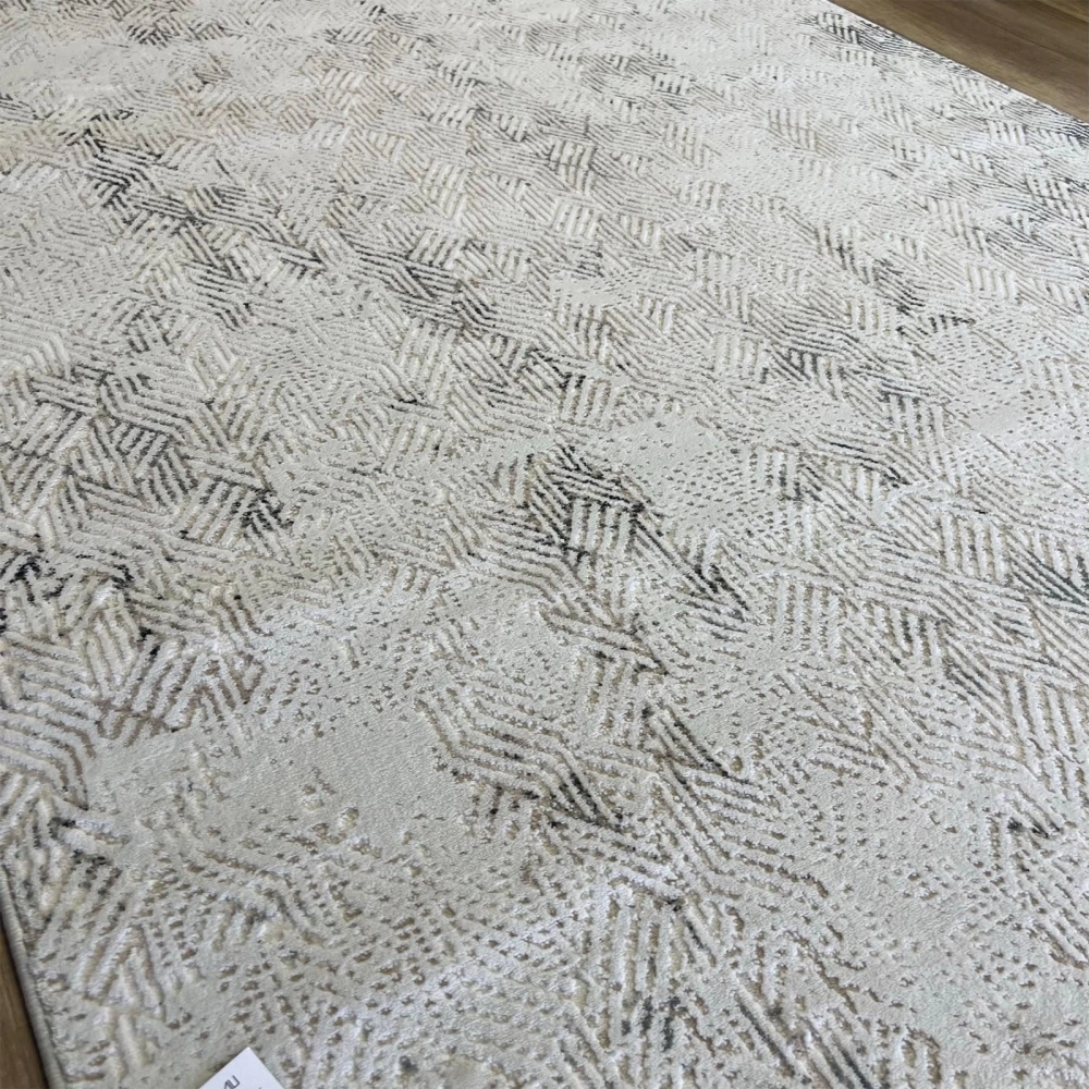 Sanat Halı Hera 3595 Beyaz Gri Modern Salon Halısı