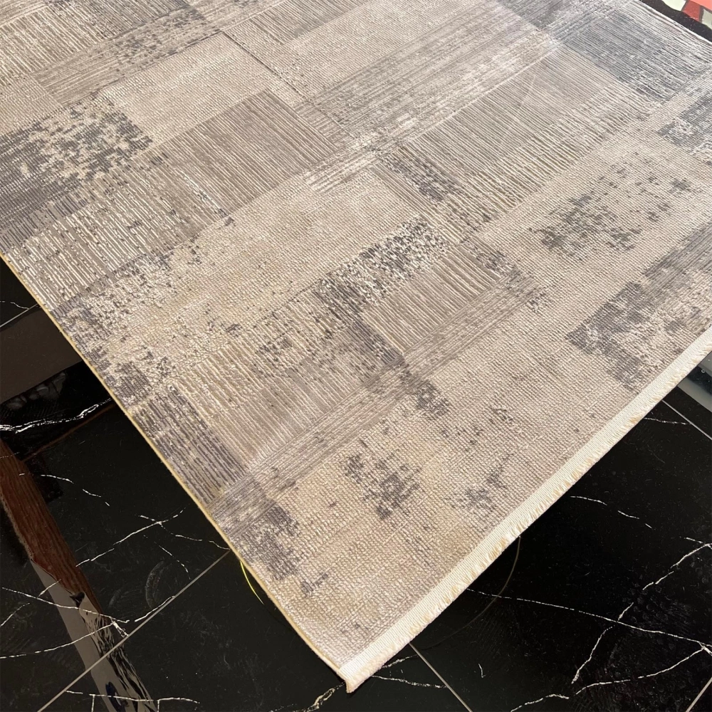 Sanat Halı Mira 3571 Gri Krem Modern Salon Halısı