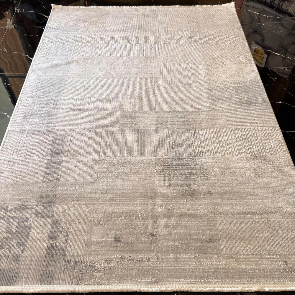 Sanat Halı Mira 3571 Gri Krem Modern Salon Halısı