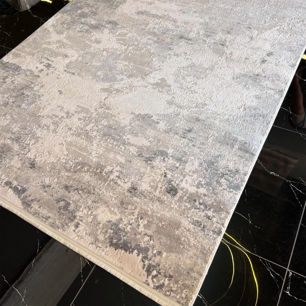 Sanat Halı Mira 3574 Krem Gri Modern Salon Halısı