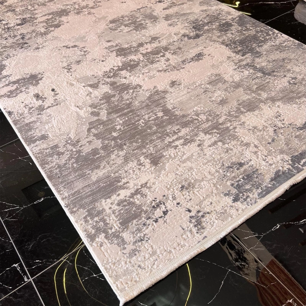 Sanat Halı Mira 3574 Krem Gri Modern Salon Halısı
