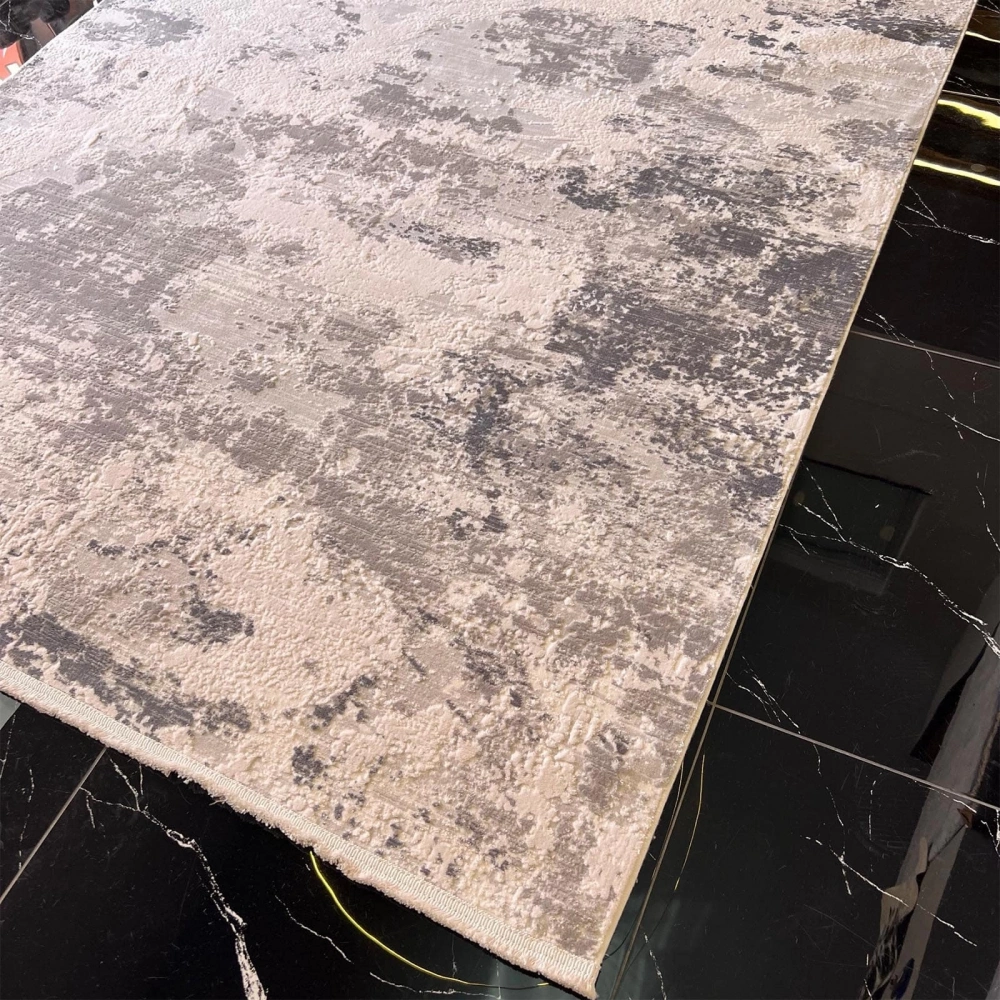 Sanat Halı Mira 3574 Krem Gri Modern Salon Halısı