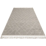 Eko Halı Urban URB 03 Grey White Etnik Desenlere Sahip Hav Toz Vermez Yumuşak Dokulu Modern Halı