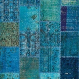 Hoom Rugs Antik Patchwork Turkuaz El Dokuma Kilim