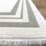 İpek Halı Sardes 6141 A Bej Çerçeveli Modern Salon Halısı